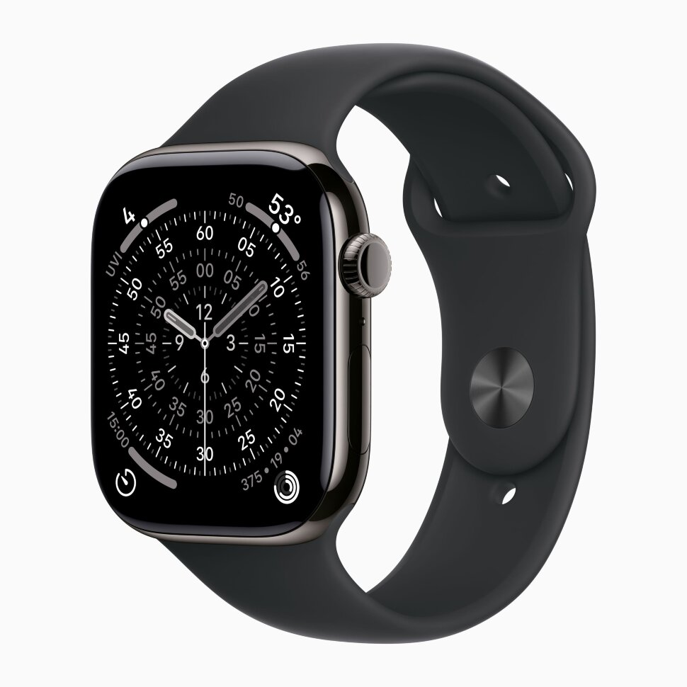 Смарт-часы Apple Watch Series 11 46mm Slate Titanium Case with Black Sport Band (M/L)