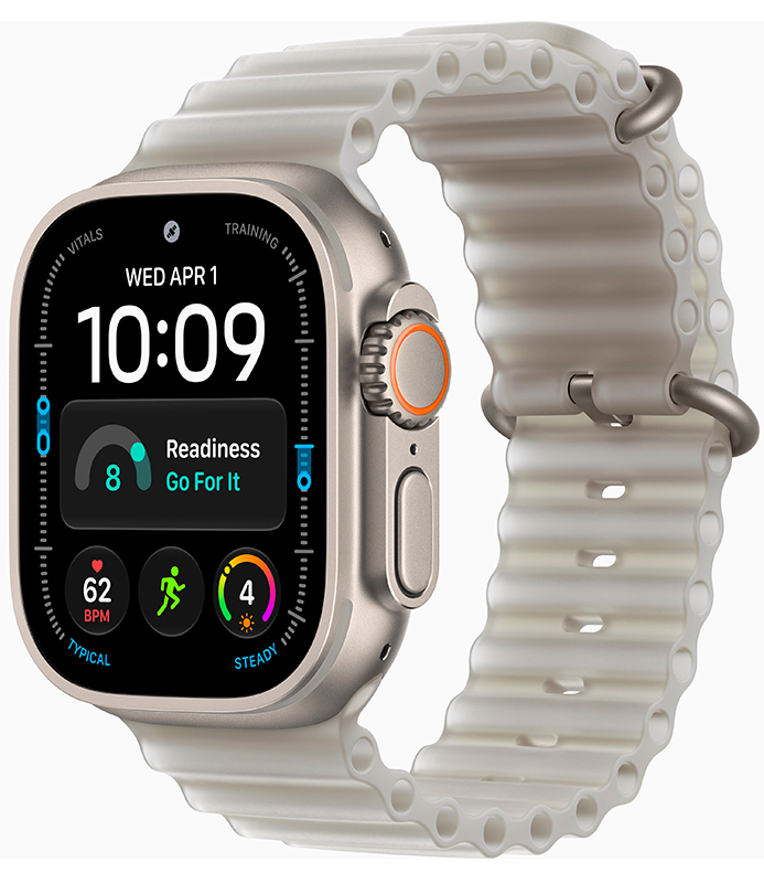 Смарт-часы Apple Watch Ultra 4 49mm Natural Titanium Case with Translucent Gray Ocean Band (One Size)