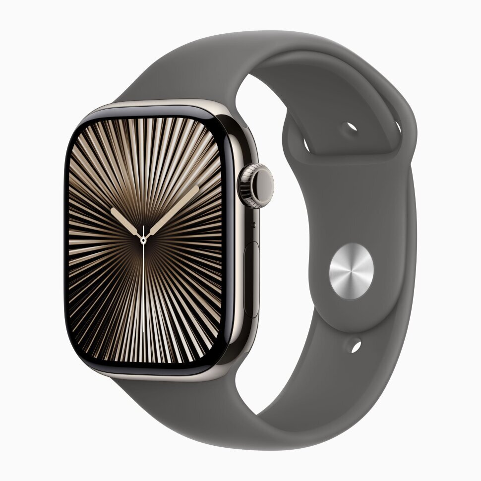 Смарт-часы Apple Watch Series 10 46mm Natural Titanium Case with Stone Gray Sport Band (S/M)