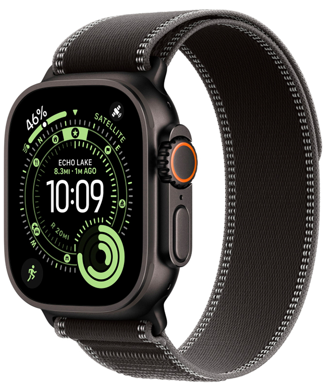 Смарт-часы Apple Watch Ultra 3 49mm Black Titanium Case with Black/Charcoal Trail Loop (S/M)