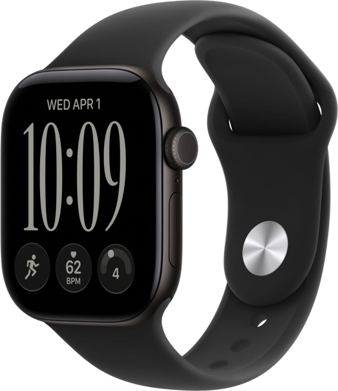 Смарт-часы Apple Watch Series 12 42mm Black Aluminum Case with Black Sport Band (S/M)